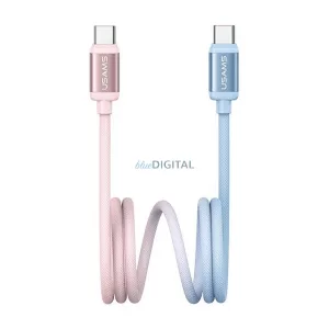 USAMS BICOLOR cablu de date (Tip-C la Tip-C, 60W, încărcător rapid PD, 120cm) BLUE/RED