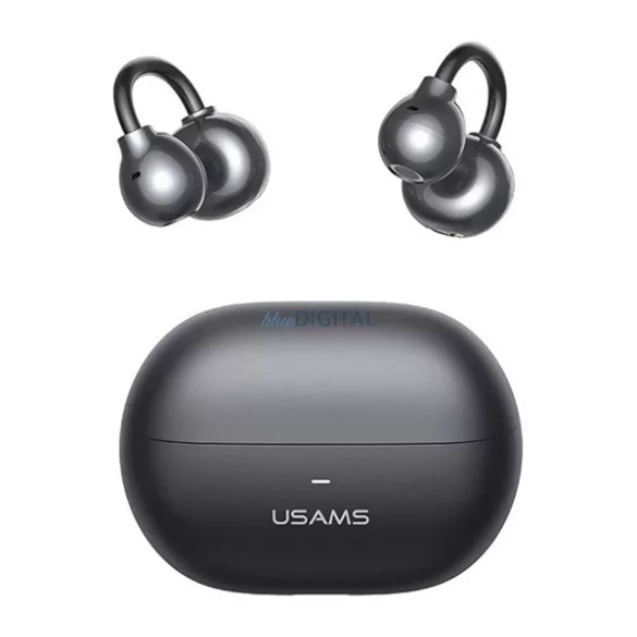 USAMS ECHO R02 cască bluetooth Stereo (v5.3, TWS, anulare zgomot, in-ear + încărcare) NEGRU