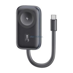   Încărcător de urgență USAMS (1200mAh, 2.5W, încărcător rapid, MagSafe, încărcător Apple Watch, indicator LED + cablu fix Type-C)