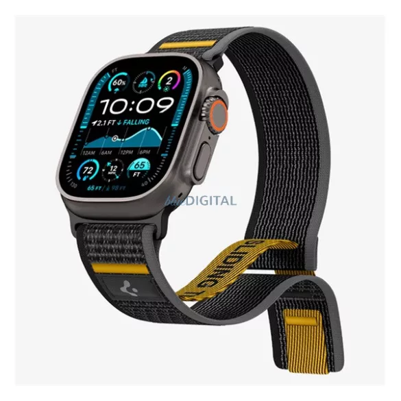 Curea SPIGEN ATHLEX (dimensiune personalizată, mare, nailon, velcro, respirabil, SPORT) NEGRU Apple Watch Series 5 44mm, Watch Series 4 44mm, Watch Series 3 42mm