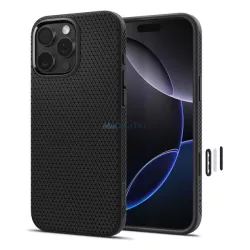   HUSĂ! - SPIGEN LIQUID AIR T silicon telefon protector (rezistent la șocuri, bubble heel, diamant, MagSafe) BLACK Apple iPhone 16 Pro Max