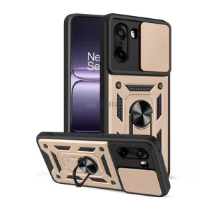 HUSĂ! - Protector de telefon din silicon Defender (rezistent la șocuri, inel de reținere, protector de cameră) GOLD OnePlus Nord CE5