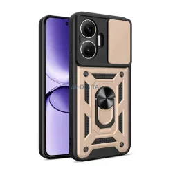   HUSĂ! - Defender silicon protector de telefon (rezistent la șocuri, inel de reținere, protector de cameră) GOLD Xiaomi Poco F7