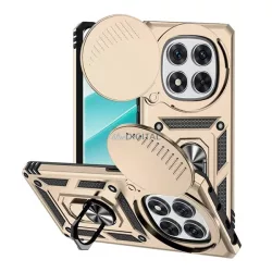   HUSĂ! - Defender silicon protector de telefon (rezistent la șocuri, inel de prindere, protector de cameră) GOLD Xiaomi Redmi Notă 14 Pro 4G