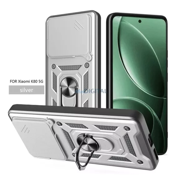 HUSĂ! - Protector de telefon din silicon Defender (rezistent la șocuri, inel de reținere, protector de cameră) EZÜST Xiaomi Poco F7 Pro