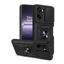  HUSĂ! - Defender silicon protector de telefon (rezistent la șocuri, inel de prindere, aparat de fotografiat protector) BLACK OnePlus Nord CE5
