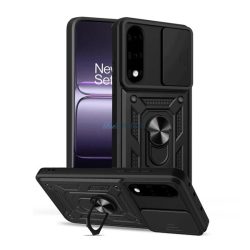   HUSĂ! - Protector de telefon din silicon Defender (rezistent la șocuri, inel de reținere, protector de cameră) NEGRU OnePlus Nord 5
