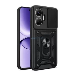   HUSĂ! - Defender silicon protector de telefon (rezistent la șocuri, inel de reținere, protector de cameră) BLACK Xiaomi Poco F7
