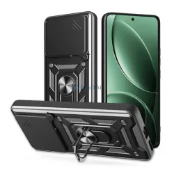   HUSĂ! - Defender silicon protector de telefon (rezistent la șocuri, inel de prindere, protector de cameră) BLACK Xiaomi Poco F7 Pro
