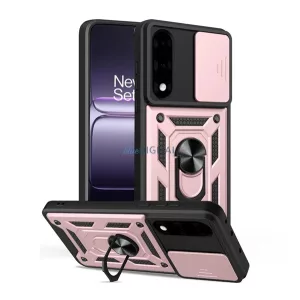 HUSĂ! - Protector de telefon din silicon Defender (rezistent la șocuri, inel de reținere, protector de cameră) ROȘU AURIU OnePlus Nord 5