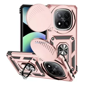 HUSĂ! - Defender Silicone Phone Protector (rezistent la șocuri, inel de reținere, protector de cameră) GOLDEN ROZEN Xiaomi Redmi Note 14 Pro Plus 5G