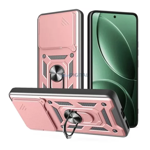 HUSĂ! - Protector de telefon din silicon Defender (rezistent la șocuri, inel de reținere, protector de cameră) GOLDEN ROZÉ Xiaomi Poco F7 Pro