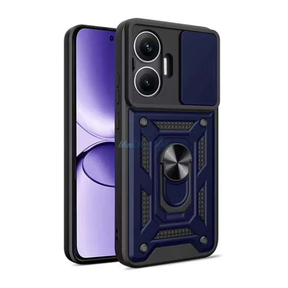 HUSĂ! - Defender silicon protector de telefon (rezistent la șocuri, inel de reținere, protector de cameră) CUTTING BLUE Xiaomi Poco F7