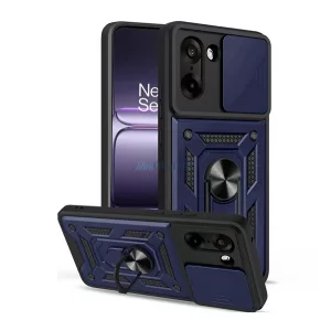 HUSĂ! - Protector de telefon din silicon Defender (rezistent la șocuri, inel de reținere, protector de cameră) BLUE OnePlus Nord CE5