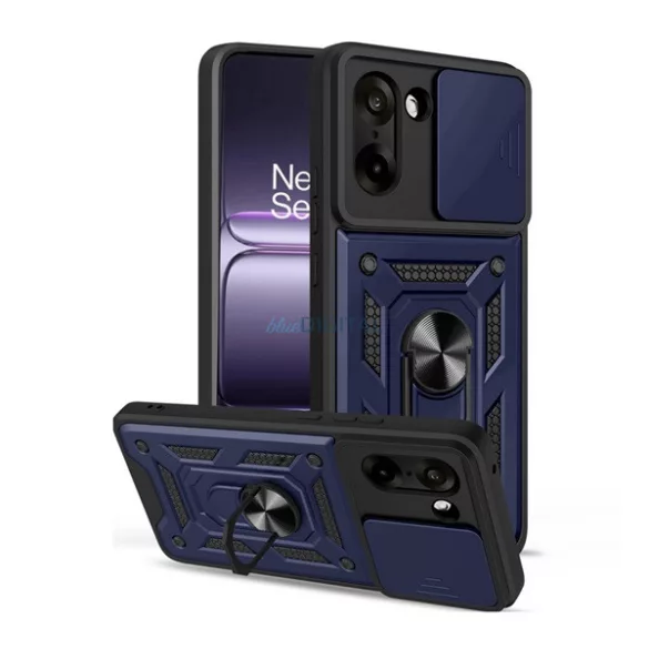 HUSĂ! - Protector de telefon din silicon Defender (rezistent la șocuri, inel de reținere, protector de cameră) BLUE OnePlus Nord CE5