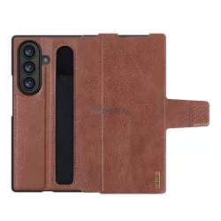   HUSĂ! - NILLKIN AOGE protector de plastic pentru telefon (spate din piele naturală, interior din microfibră de pluș, suport pentru creion) CUTTING PEEL Samsung Galaxy Z Fold7 (SM-F966)