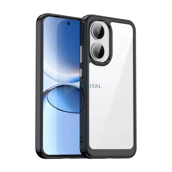 HUSĂ! - Silicon protector de telefon (rezistent la șocuri, spate transparent) BLACK Xiaomi Poco F7