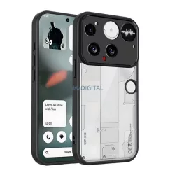   HUSĂ! - Silicon protector de telefon (rezistent la șocuri, spate transparent) BLACK Nothing Phone (3)