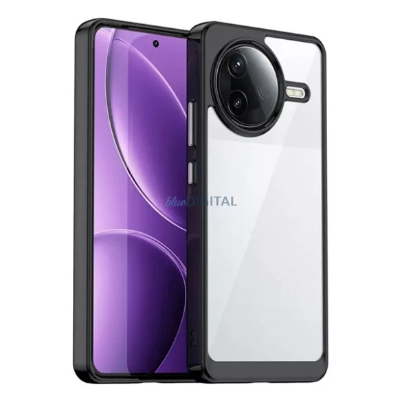 HUSĂ! - Silicon protector de telefon (rezistent la șocuri, spate transparent) BLACK Xiaomi Poco F7 Pro