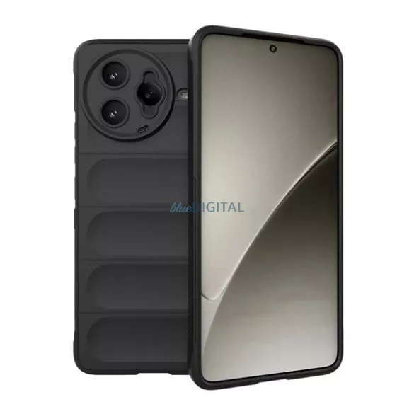 HUSĂ! - Silicon protector de telefon (rezistent la șocuri, protecția camerei, 3D) BLACK Xiaomi Poco F7 Ultra