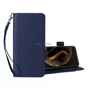 HUSĂ! - Carcasă permanentă, efect piele (FLIP, deschidere laterală, suport pentru birou, premium + curea de încheietură)