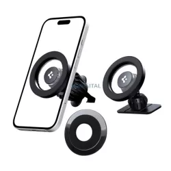   Suport auto SPIGEN MFT13 (pentru gură de aer, bord, autoadeziv, 360°, MagSafe) NEGRU