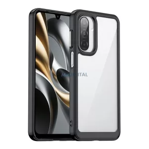 HUSĂ! - Silicon protector de telefon (rezistent la șocuri, spate transparent) BLACK Samsung Galaxy A17 5G (SM-A176)