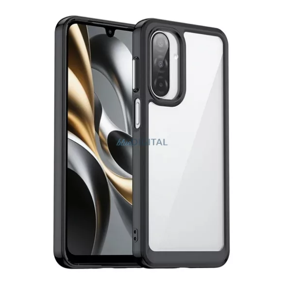 HUSĂ! - Silicon protector de telefon (rezistent la șocuri, spate transparent) BLACK Samsung Galaxy A17 5G (SM-A176)