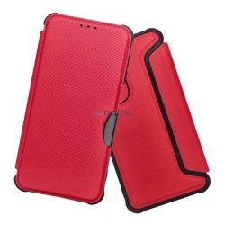   HUSĂ! - Carcasă permanentă, efect piele (FLIP, deschidere laterală, rezistență la impact, colț hover, protecție cameră, model carbon) PIROS Samsung Galaxy A17 5G (SM-A176)