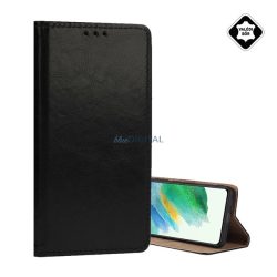  Husă permanentă, piele naturală (FLIP, deschidere laterală, desktop) BLACK Samsung Galaxy A17 5G (SM-A176)