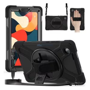 Defender protecție din plastic pentru telefon (rezistent la șocuri, 360° + curea de mână, curea de umăr) BLACK Lenovo Tab One (TB-305FU)