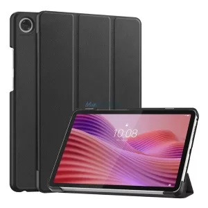 Husă permanentă, efect piele (FLIP activ, deschidere laterală, TRIFOLD, suport pentru birou) BLACK Lenovo Tab One (TB-305FU)