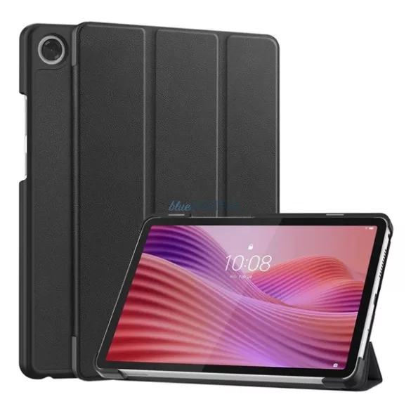 Husă permanentă, efect piele (FLIP activ, deschidere laterală, TRIFOLD, suport pentru birou) BLACK Lenovo Tab One (TB-305FU)