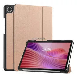   Carcasă verticală, efect piele (FLIP activ, deschidere laterală, TRIFOLD, suport pentru birou) GOLDEN RUSAL Lenovo Tab One (TB-305FU)