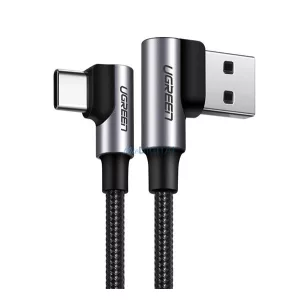 UGREEN US176 cablu de date (USB - Tip-C, 3A, încărcător rapid 3.0, 200cm, 90 grade, șiret)