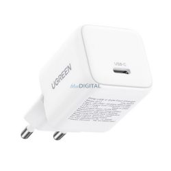   UGREEN X513 Încărcător de curent alternativ cu priză Type-C (30W, GaN, încărcător rapid PD) ALB