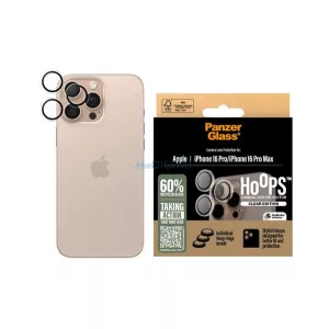 Sticlă de protecție a camerei PANZERGLASS HOOPS (9H + cadru) pentru Apple iPhone 16 Pro Max, iPhone 16 Pro