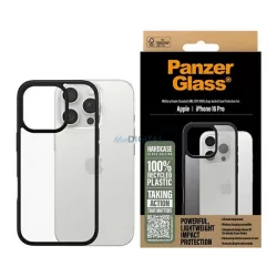   HUSĂ! - PANZERGLASS HARDCASE silicon telefon protector (rezistent la șocuri, protecția camerei, antibacterian) BLACK Apple iPhone 16 Pro