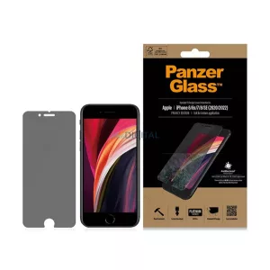 PANZERGLASS STANDARD FIT ANTIBACTERIAL PRIVACY ecran protector de sticlă (antibacterian, anti-reflexie) BLACK Apple iPhone SE 2 (2020), iPhone SE (2016), iPhone 8 4.7