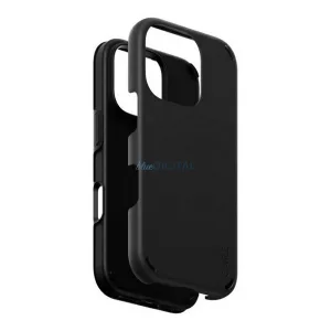 HUSĂ! - PANZERGLASS CARE DOUBLE DEFENSE silicon telefon protector (rezistent la șocuri, cadru din plastic, ultra-subțire, camera de protecție) BLACK Apple iPhone 16 Pro