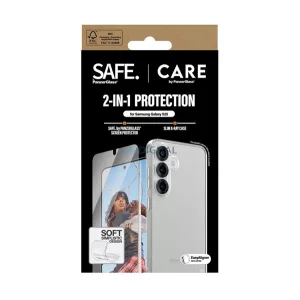 HUSĂ! - PANZERGLASS CARE FASHION 2IN1 silicon telefon protector (rezistent la șocuri, bubble cadru + ecran protector de sticlă) pentru Samsung Galaxy S25 (SM-S931)