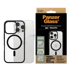   HUSĂ! - PANZERGLASS HARDCASE silicon telefon protector (rezistent la șocuri, protecția camerei, antibacterian, MagSafe) BLACK Apple iPhone 16 Pro