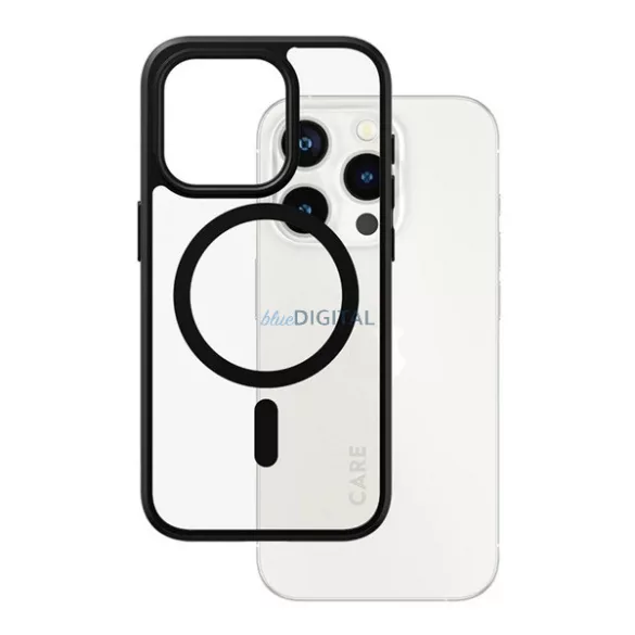 HUSĂ! - PANZERGLASS CARE FLAGSHIP URBAN COMBAT CASE silicon protector de telefon (rezistent la șocuri, protecția camerei, MagSafe) TRANSFER / negru Apple iPhone 15 Pro
