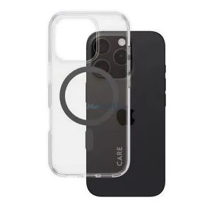 HUSĂ! - PANZERGLASS CARE FLAGSHIP URBAN COMBAT CASE silicon telefon protector (rezistent la șocuri, protecția camerei, MagSafe) TRANSFER / negru Apple iPhone 16 Pro