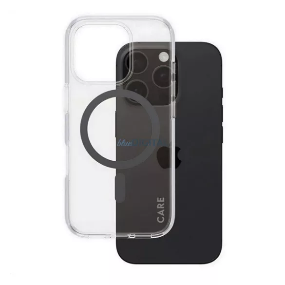 HUSĂ! - PANZERGLASS CARE FLAGSHIP URBAN COMBAT CASE silicon telefon protector (rezistent la șocuri, protecția camerei, MagSafe) TRANSFER / negru Apple iPhone 16 Pro