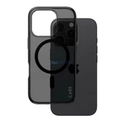   HUSĂ! - PANZERGLASS CARE FLAGSHIP URBAN COMBAT SMOKEY CASE silicon protector de telefon (rezistent la șocuri, protecția camerei, MagSafe) BLACK Apple iPhone 16 Pro