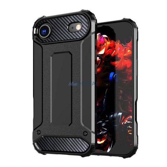 HUSĂ! - Defender Silicone Phone Protector (rezistent la impact, bubble heel, efect metalic) BLACK Apple iPhone 17 Air