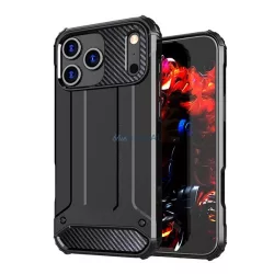   HUSĂ! - Defender Silicone Phone Protector (rezistent la șocuri, călcâi cu bule, efect metalic) BLACK Apple iPhone 17 Pro