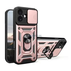  HUSĂ! - Protector de telefon din silicon Defender (rezistent la șocuri, inel de reținere, protector de cameră) GOLDEN RO ROOZE Apple iPhone 17