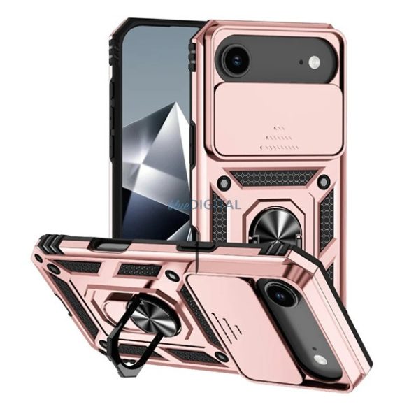 HUSĂ! - Protector de telefon din silicon Defender (rezistent la șocuri, inel de reținere, protector de cameră) GOLDEN RO ROYAL Apple iPhone 17 Air